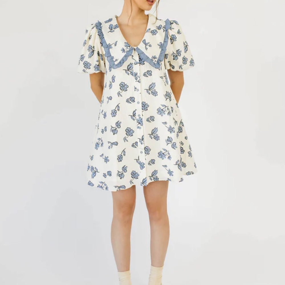 Peter Pan Collar Floral Mini Dress